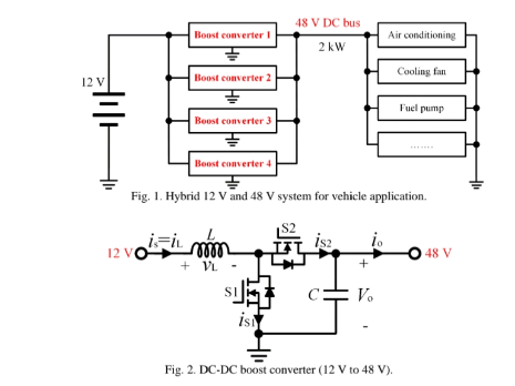 Perform theoretical design and calculation for the boost converter (Fig. 2). Specify any assumptions considered in your calculation.