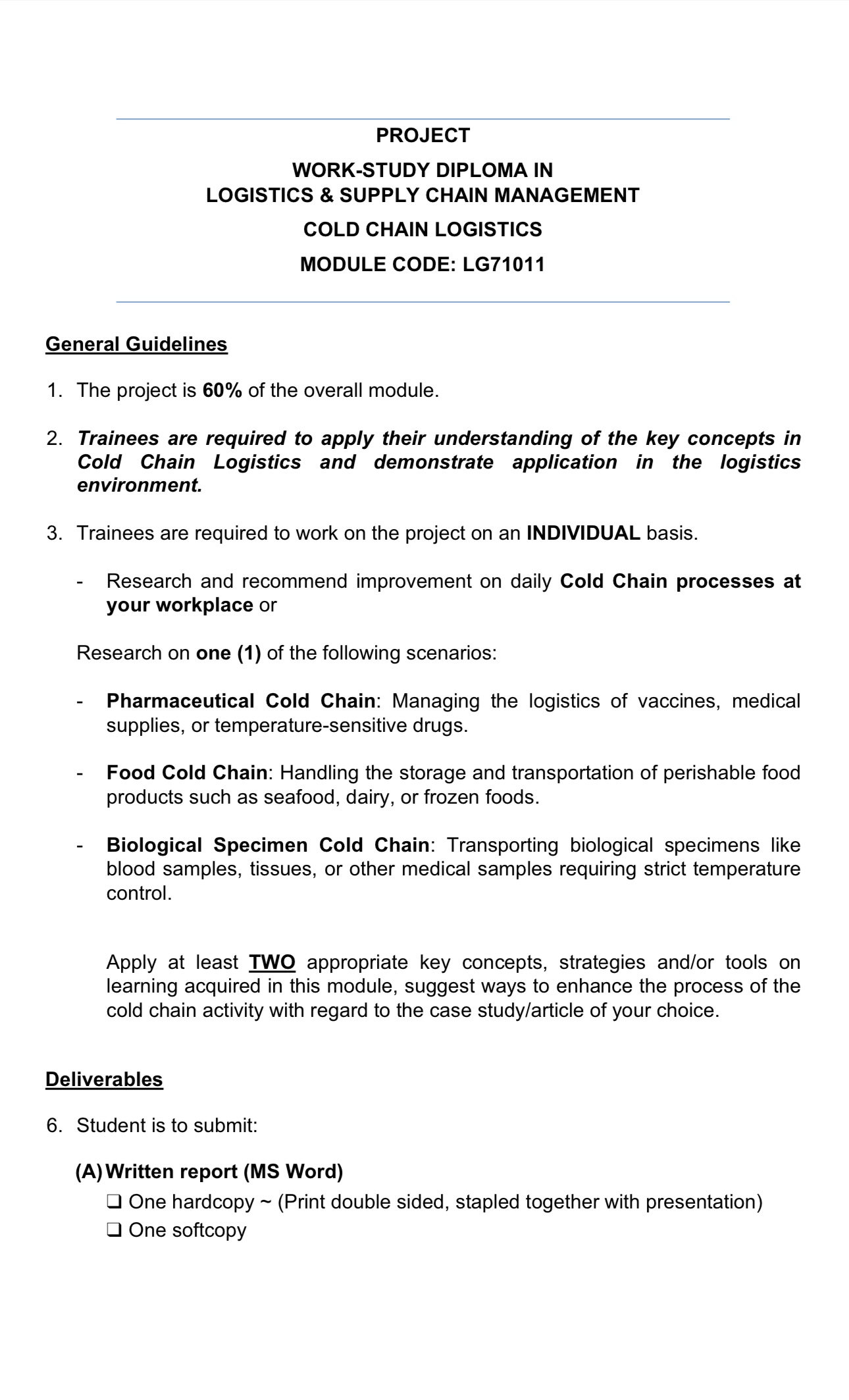 LG71011 Cold Chain Logistics Report 1